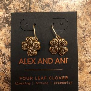 Alex and Ani NWT Clover Earrings